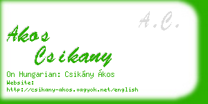 akos csikany business card